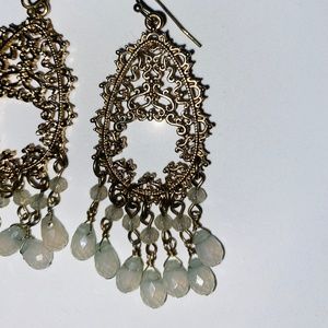 Gold + Sea foam green Earrings